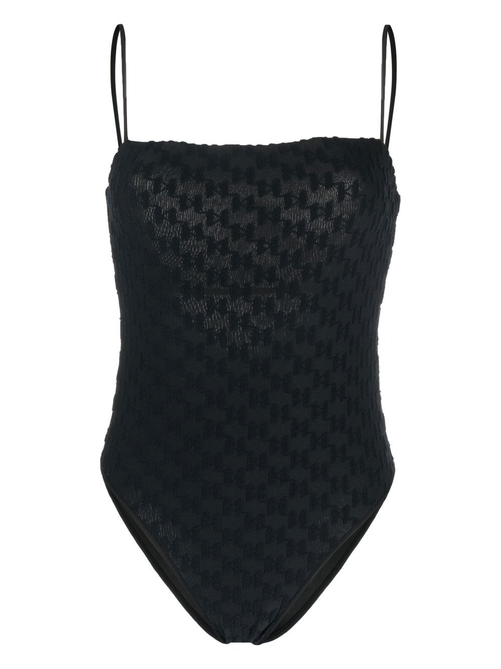 

Karl Lagerfeld KL monogram swimsuit - Black