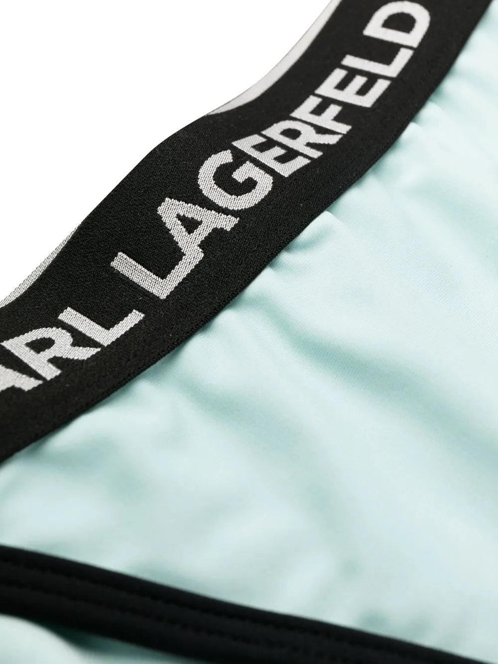 Karl Lagerfeld Logo-waist Bikini Bottoms In Blue