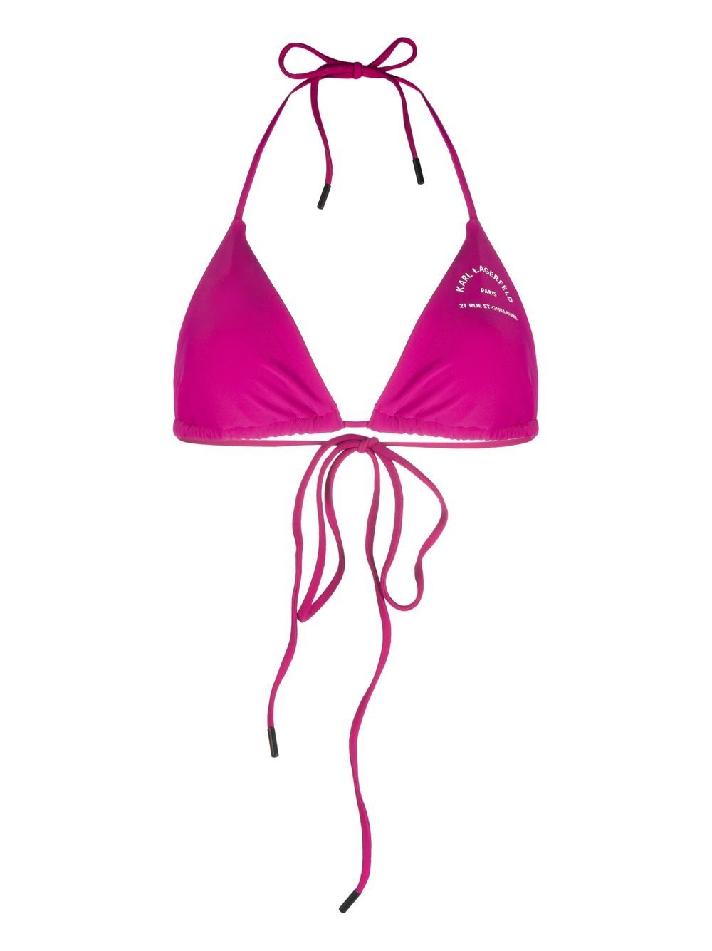 

Karl Lagerfeld logo-print triangle bikini top - Purple