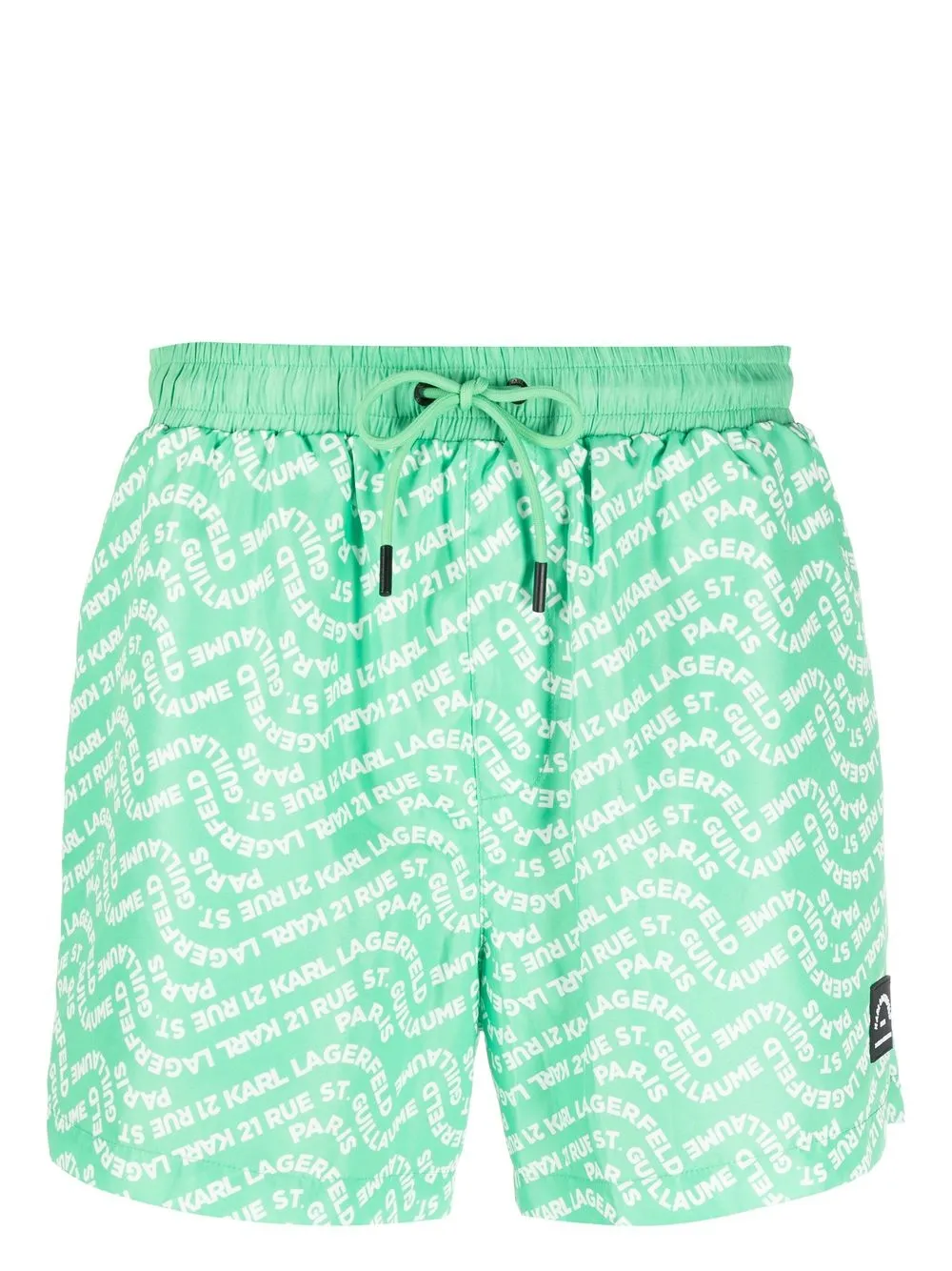 

Karl Lagerfeld wave logo-print swimming shorts - Green