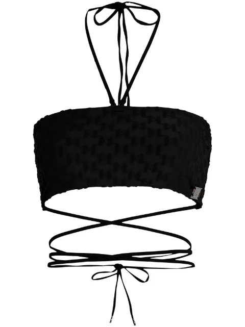Karl Lagerfeld KL monogram bandeau bikini top