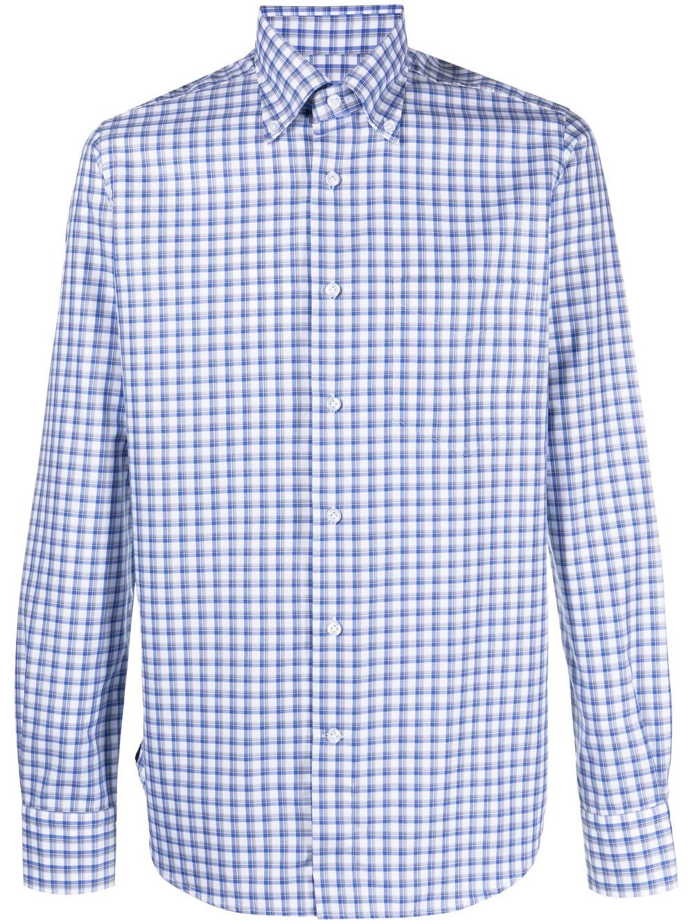 

Orian check-print long-sleeve shirt - Blue