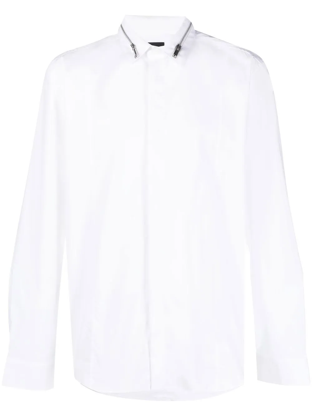 

LES HOMMES zip collar shirt - White