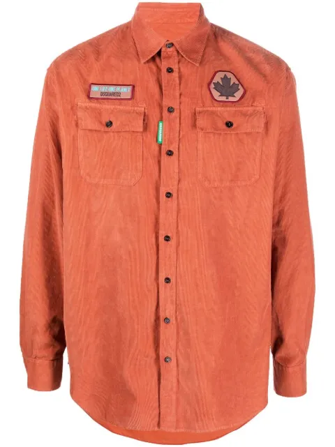 DSQUARED2 logo-patch long-sleeve shirt