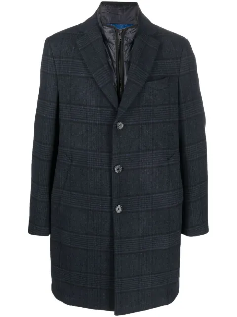 plaid wool-blend coat