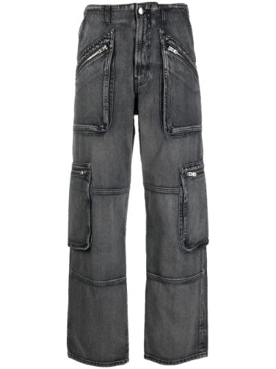 Sale AMIRI high-rise straight-leg jeans grey | MODES