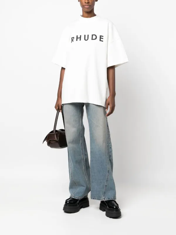RHUDE Oversized Logo T-shirt | White | FARFETCH