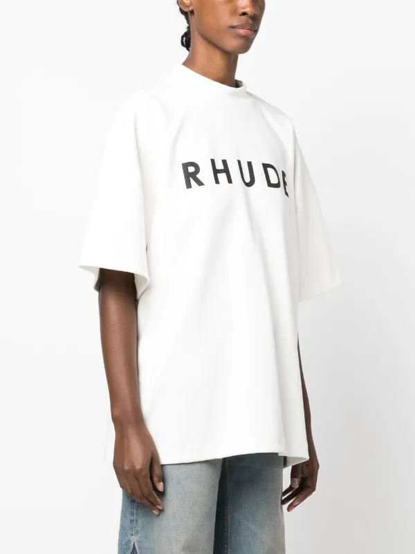 【関税込み】Rhude ホワイト 'Rhude' Logo スラブ Tシャツ 26474718_56437414_600.jpg