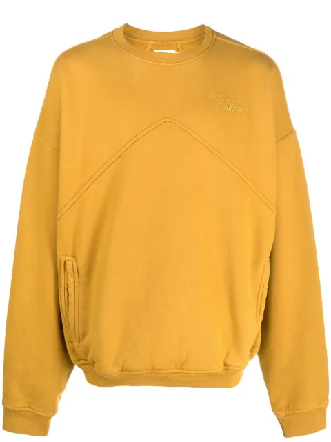 RHUDE sudadera con paneles y logo bordado