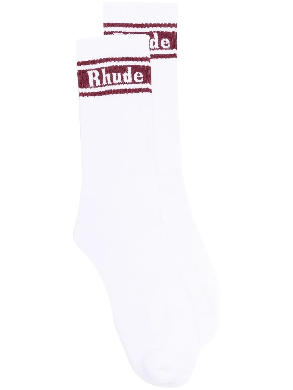

Rhude intarsia-knit logo socks - White