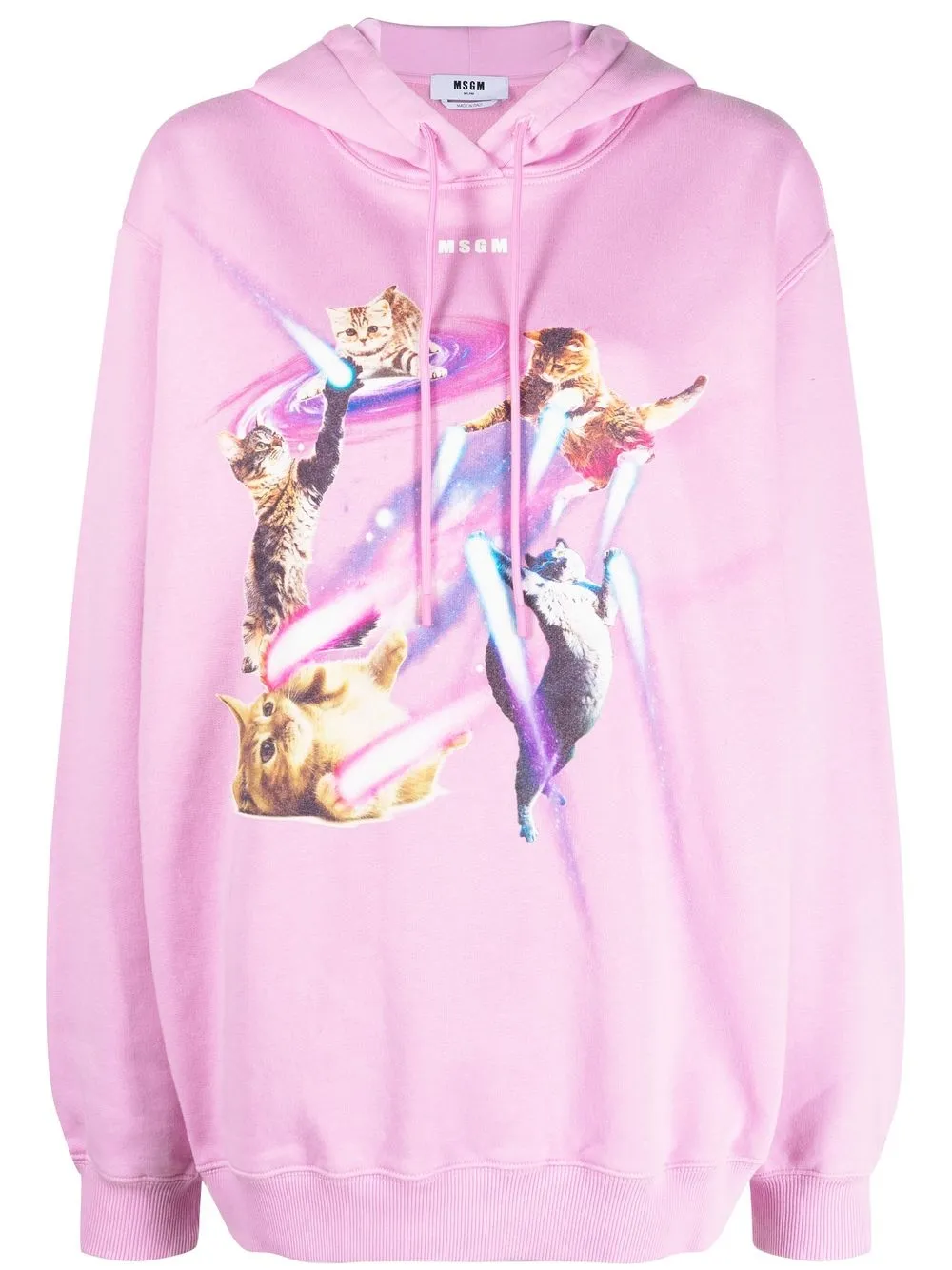 

MSGM graphic-print long-sleeve hoodie - Pink