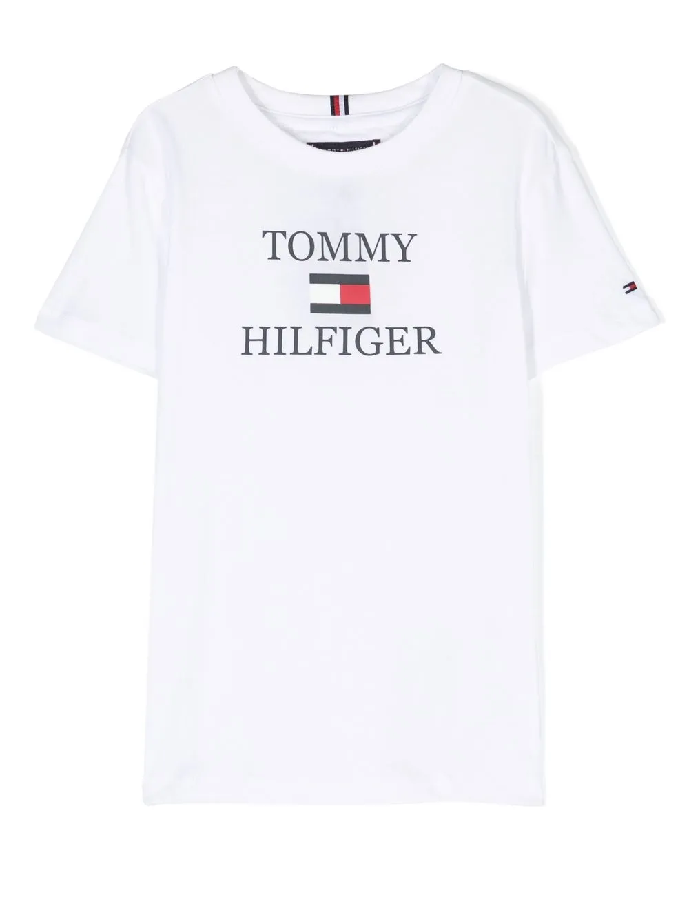

Tommy Hilfiger Junior playera con logo estampado - Blanco
