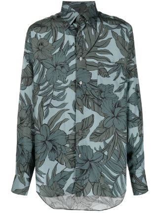 TOM FORD Hibiscus-print long-sleeve Shirt - Farfetch