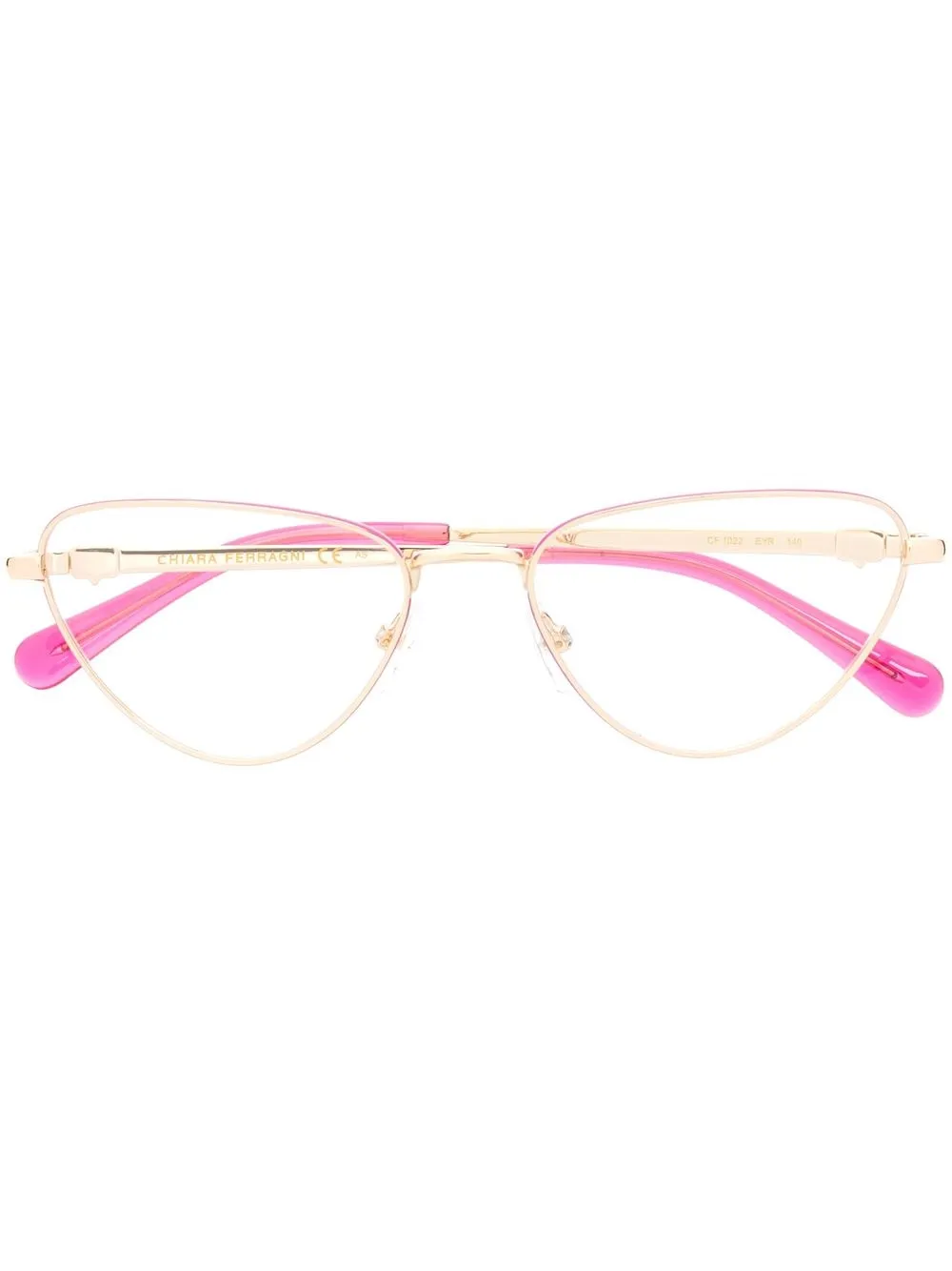 

Chiara Ferragni cat-eye frame glasses - Gold