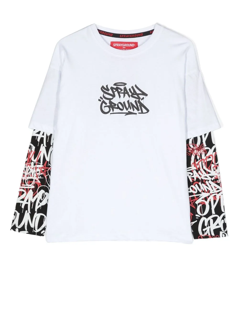 

sprayground kid layered graffiti-print T-shirt - White