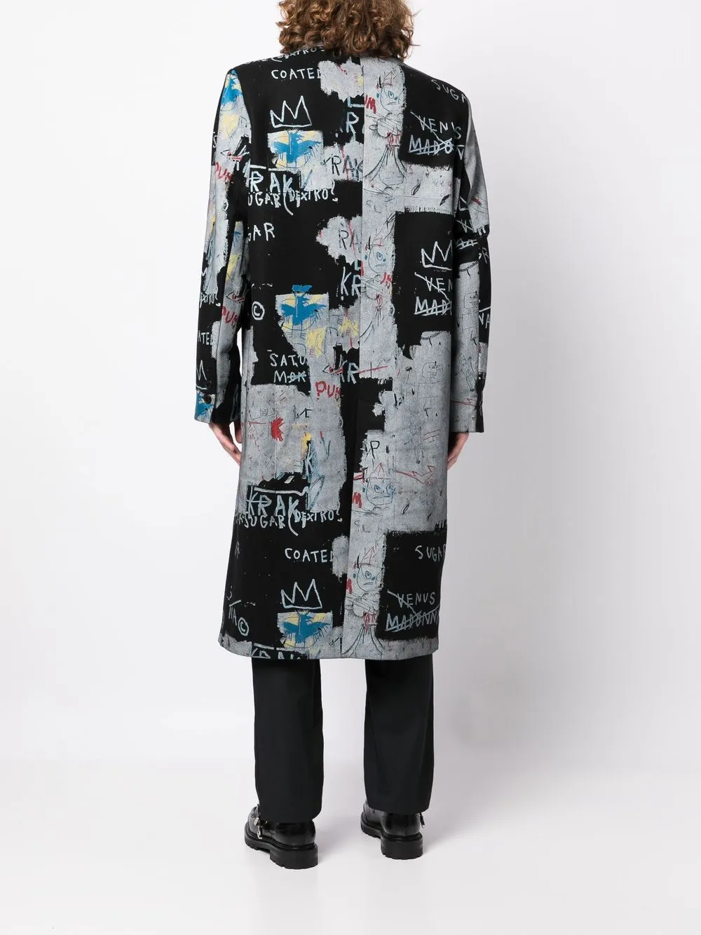 Shop Misbhv Graphic-print Double-breasted Coat In Mehrfarbig