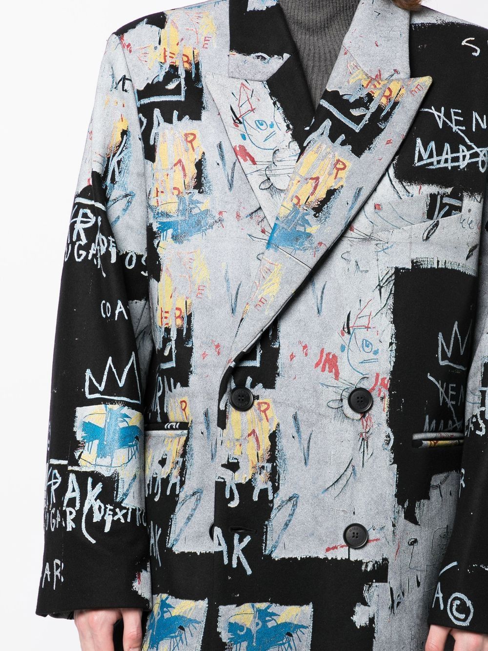 Shop Misbhv Graphic-print Double-breasted Coat In Mehrfarbig
