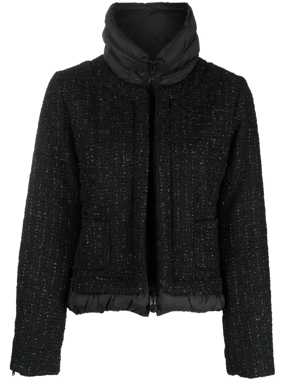 

Emporio Armani padded-trim high-neck jacket - Black