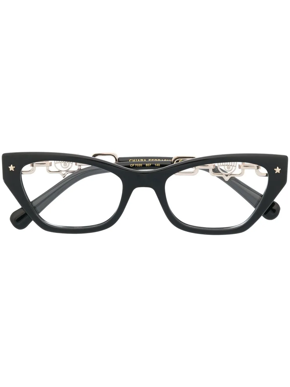 

Chiara Ferragni logo-plaque cat-eye glasses - Black