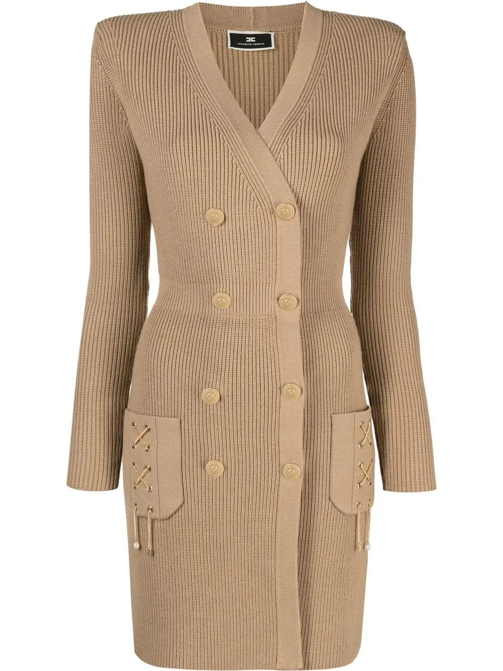 

Elisabetta Franchi long-sleeve knitted dress - Neutrals