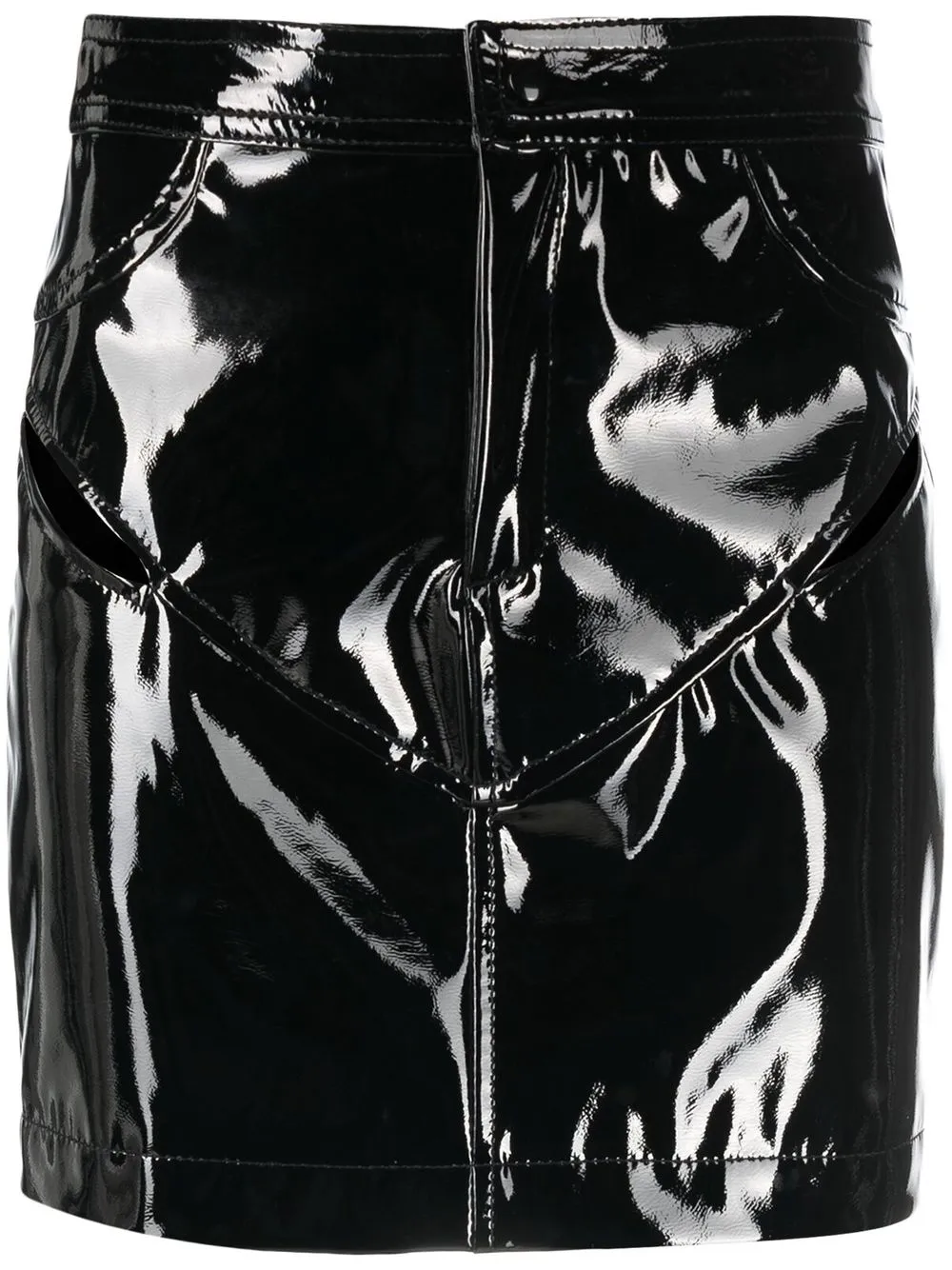 

PEPA SALAZAR cut-out vinyl mini skirt - Black