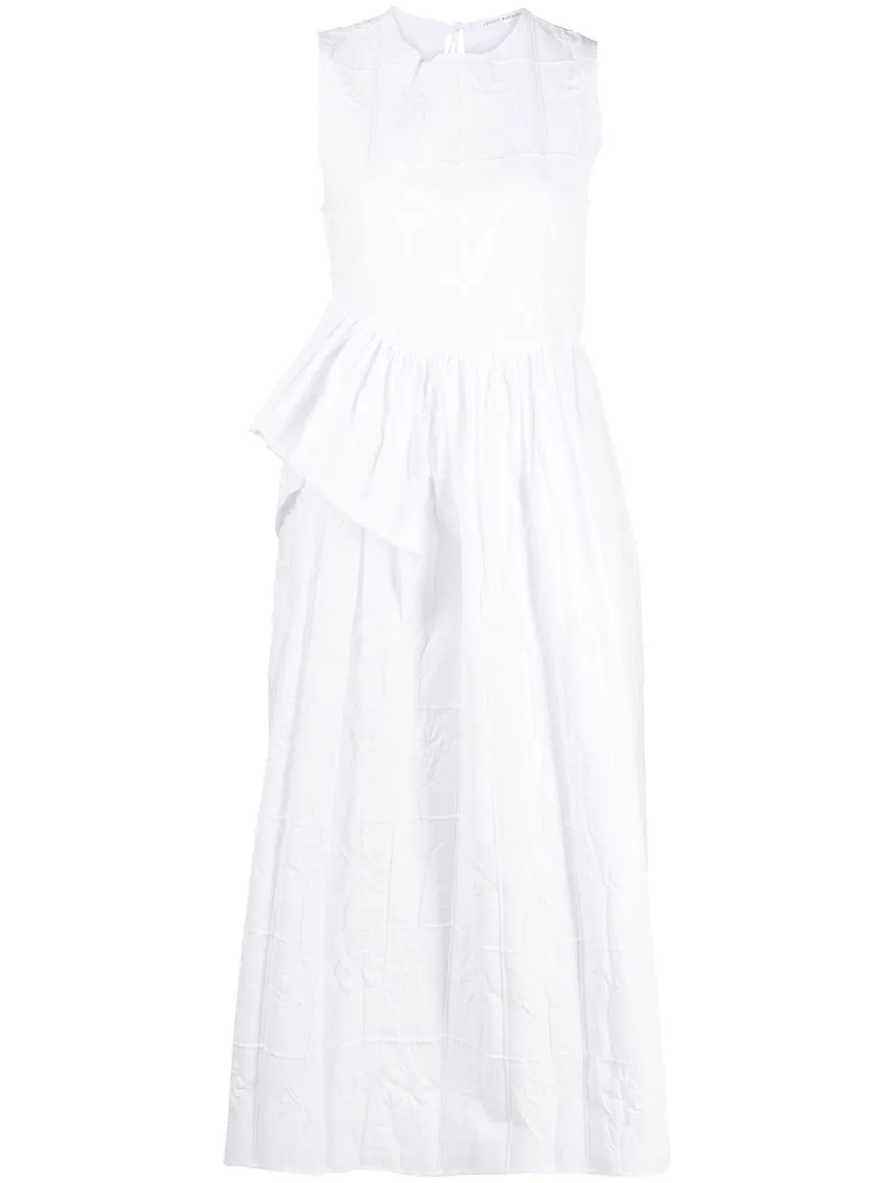 

Cecilie Bahnsen vestido midi Ditte metálizado - Blanco