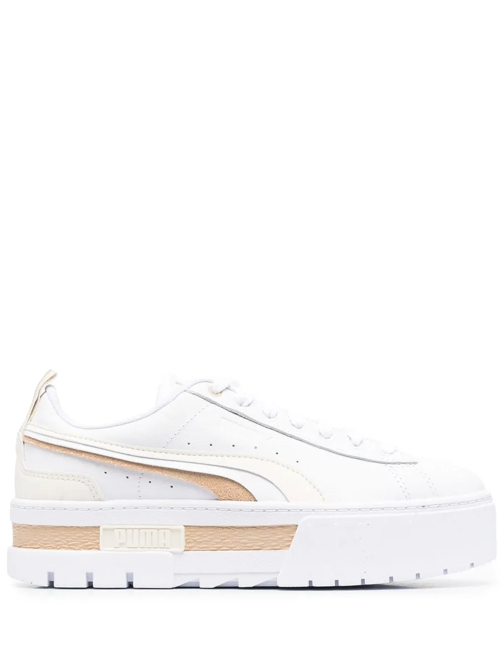 

PUMA leather logo-patch sneakers - White