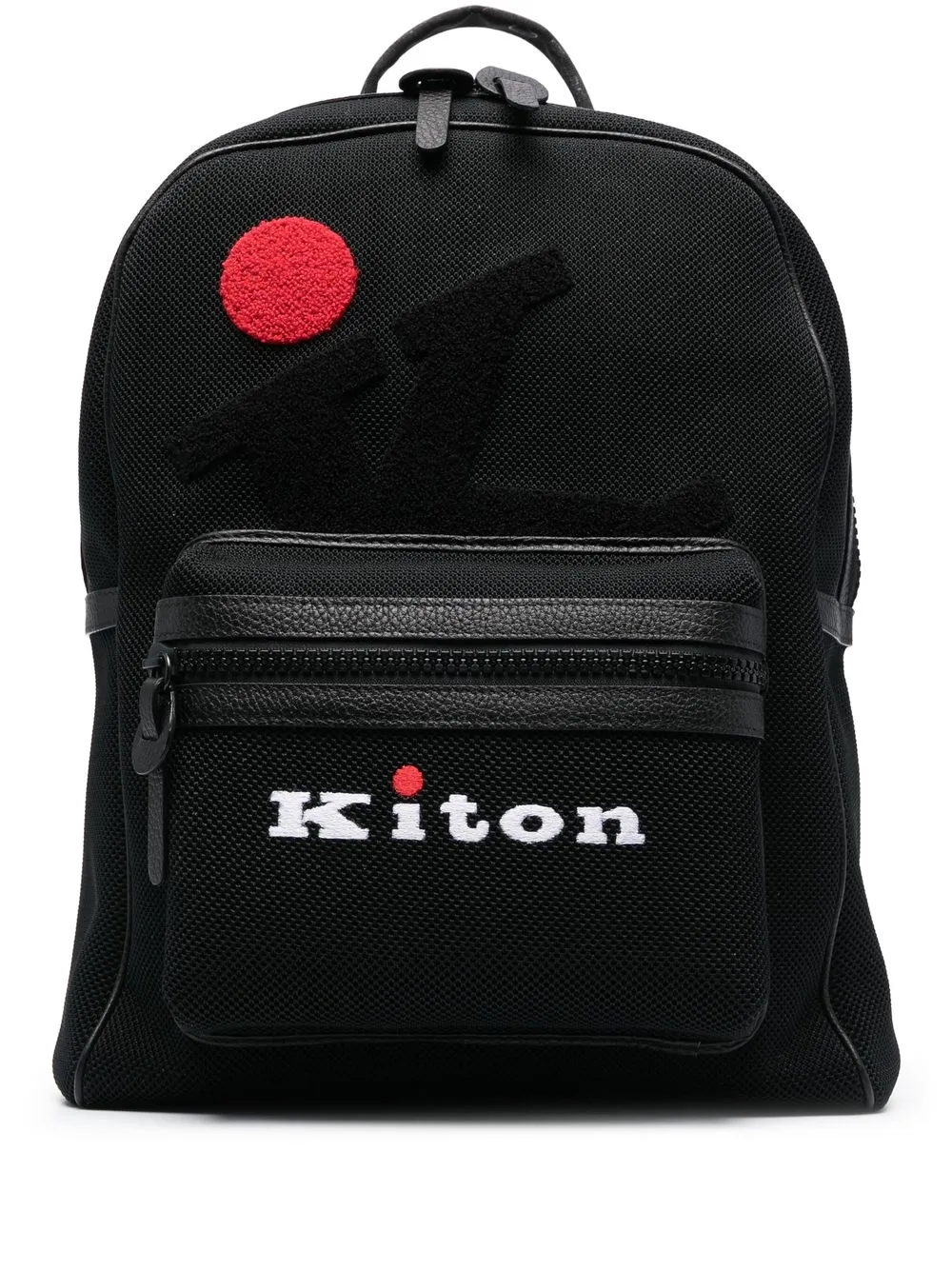 

Kiton embroidered-logo backpack - Black