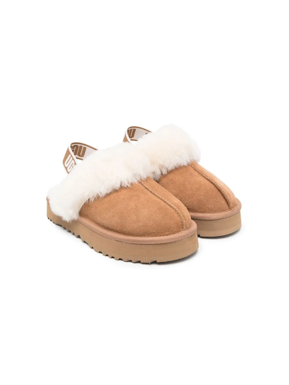 

UGG Kids shearling-trim chunky sandals - Brown