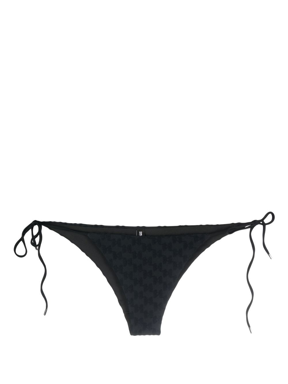 Karl Lagerfeld Monogram-print Bikini Bottoms In Black