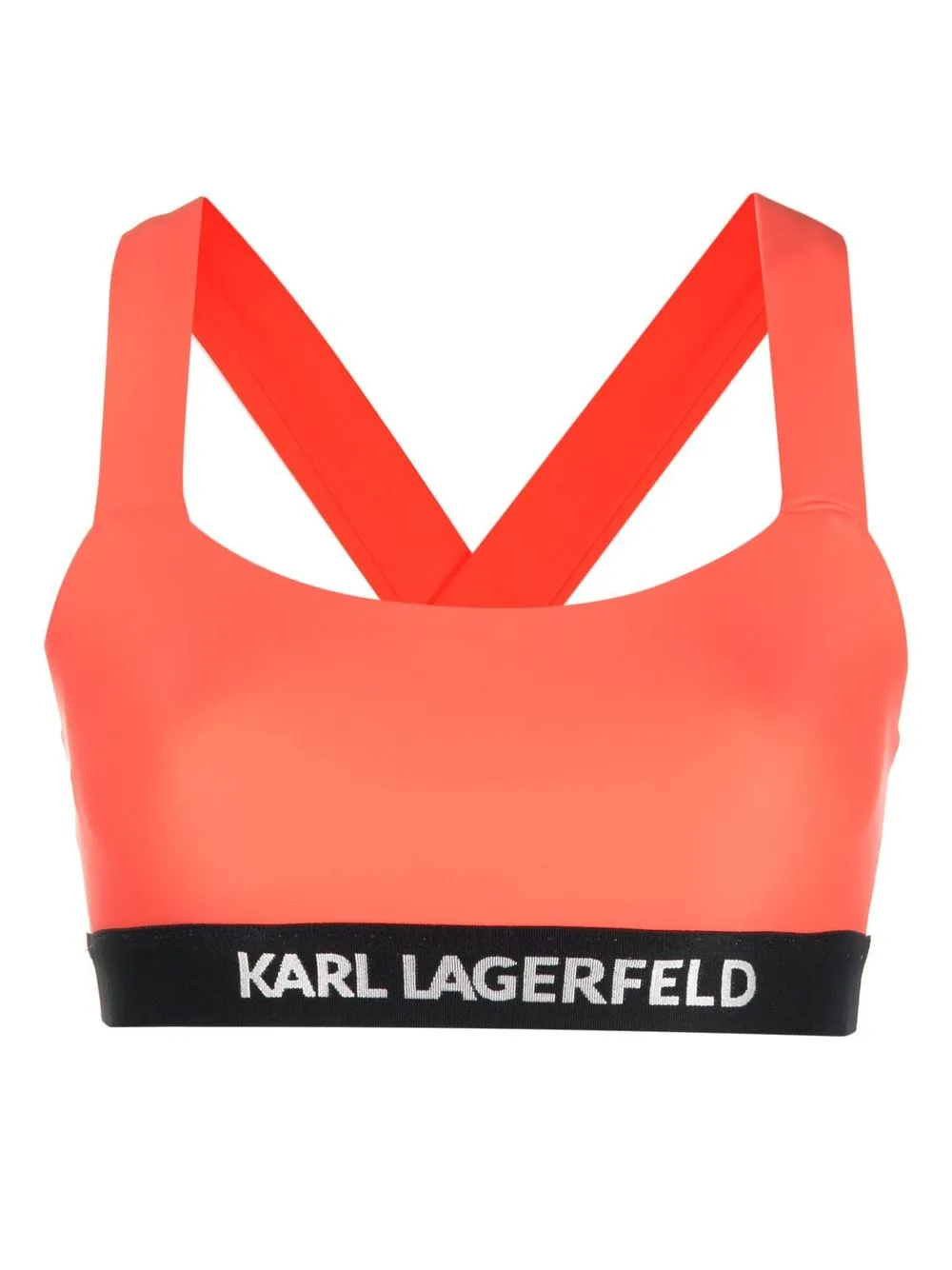 

Karl Lagerfeld logo-band bikini top - Orange