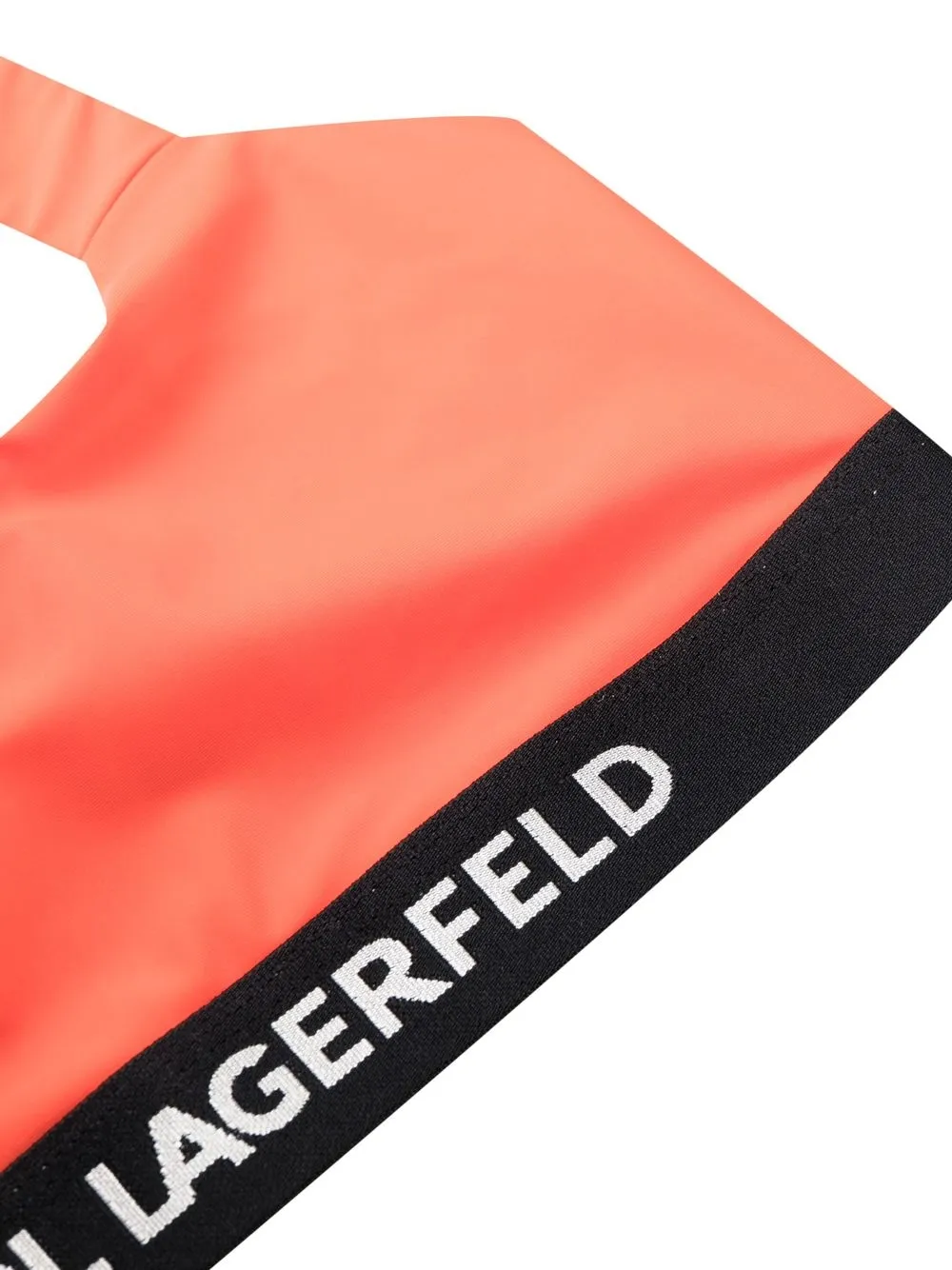 Karl Lagerfeld Logo-band Bikini Top In Orange