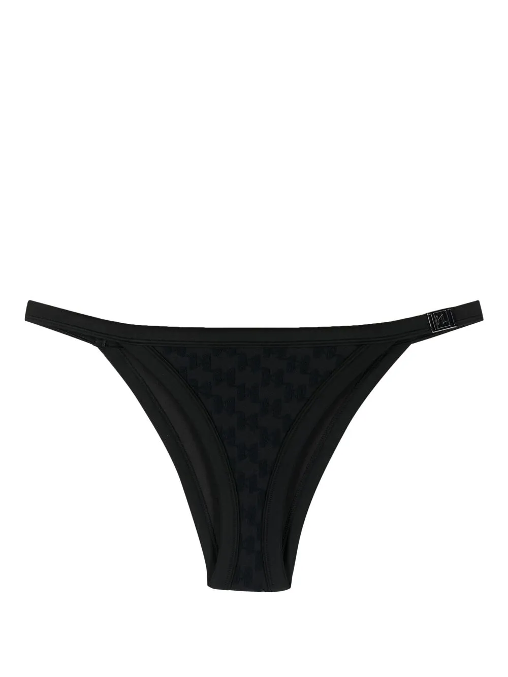 Karl Lagerfeld Kl Monogram Bikini Bottoms In Black