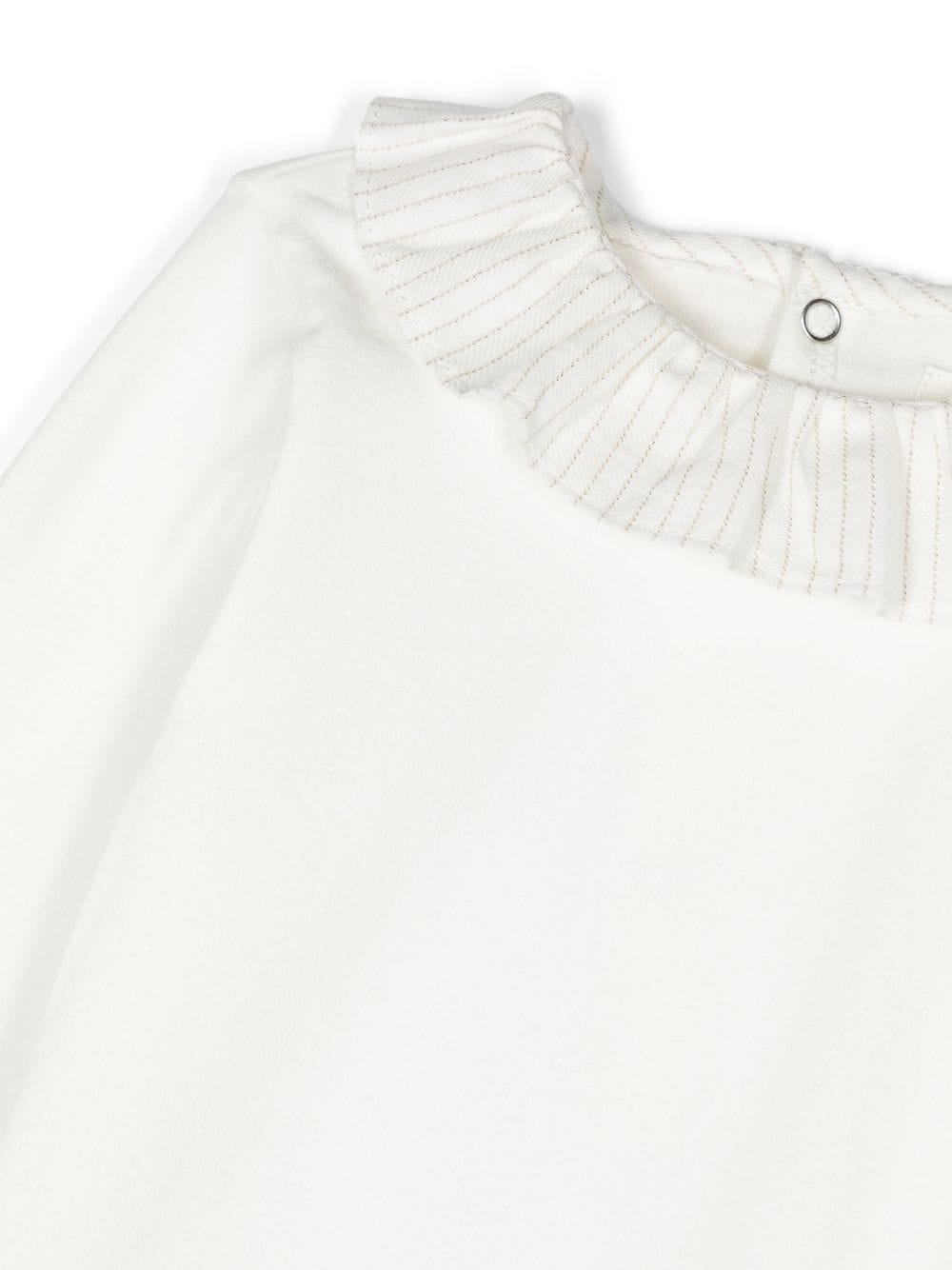 Shop Teddy & Minou Contrast-collar Stretch-cotton Body In White