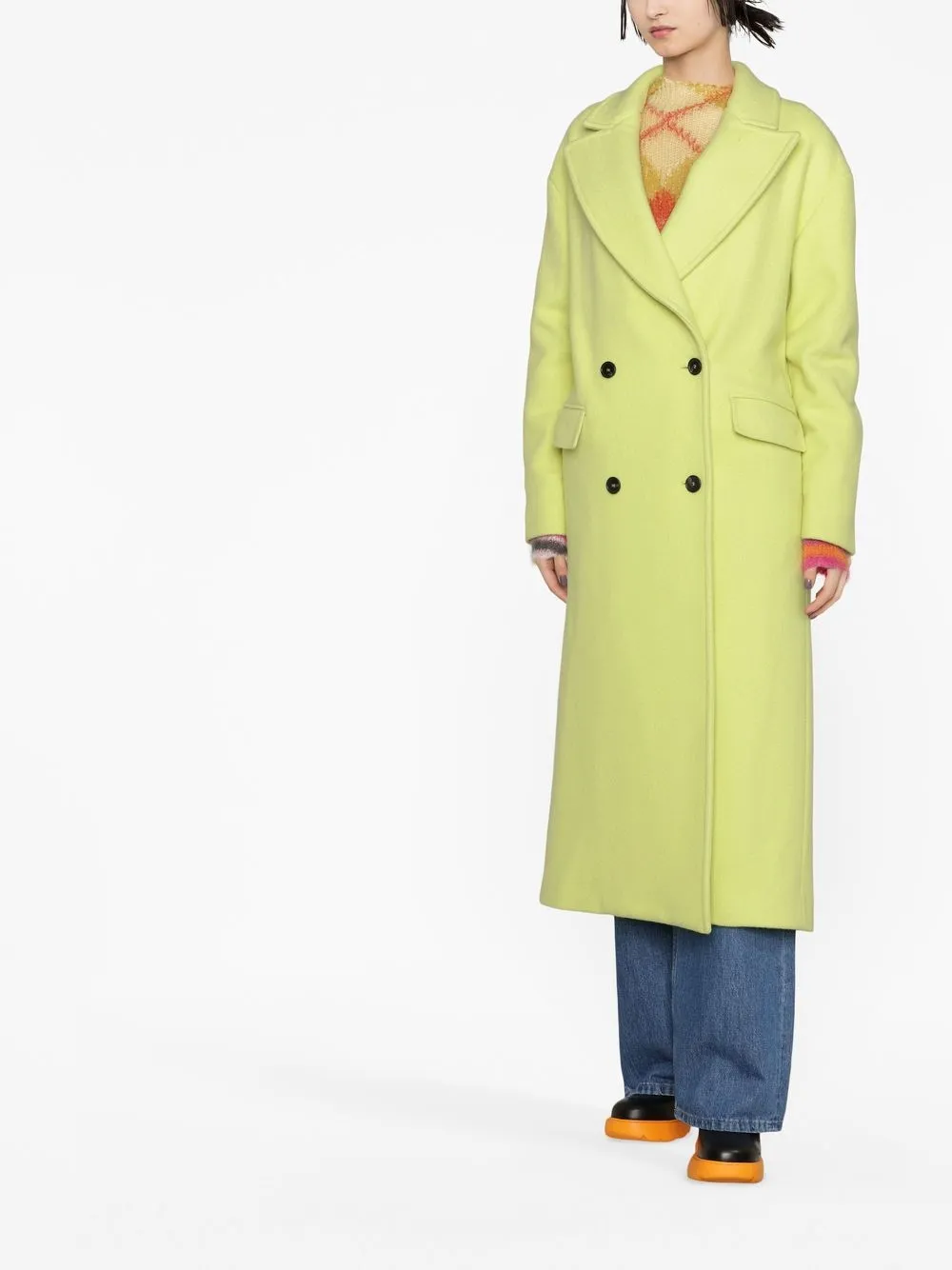 

MSGM belted-waist midi coat - Yellow