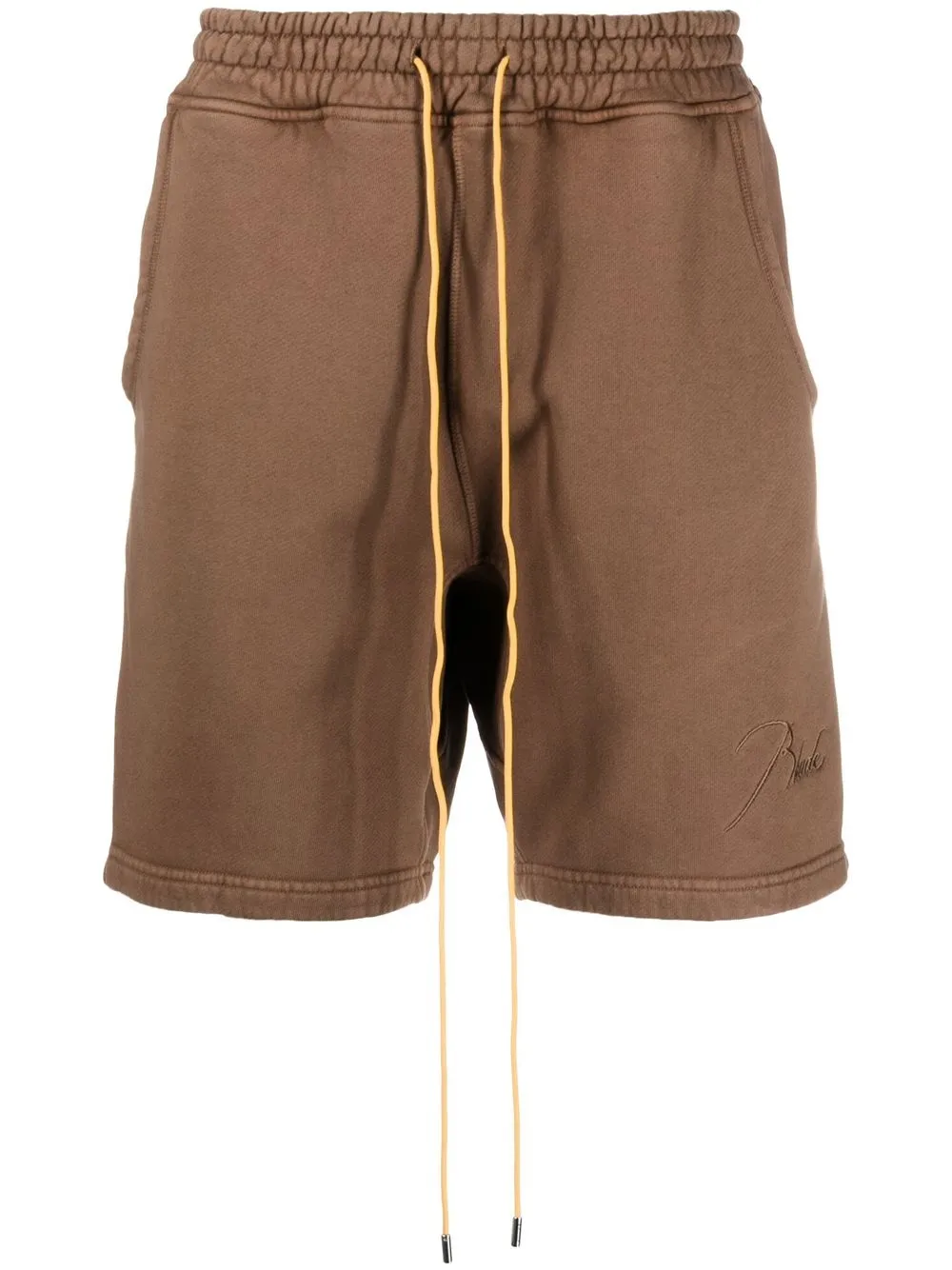 Rhude Elasticized Drawstring Sweatshorts In Brown