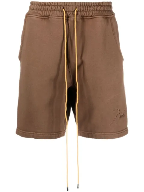 RHUDE logo-embroidered track shorts