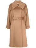 Emporio Armani belted long-sleeve coat - Brown