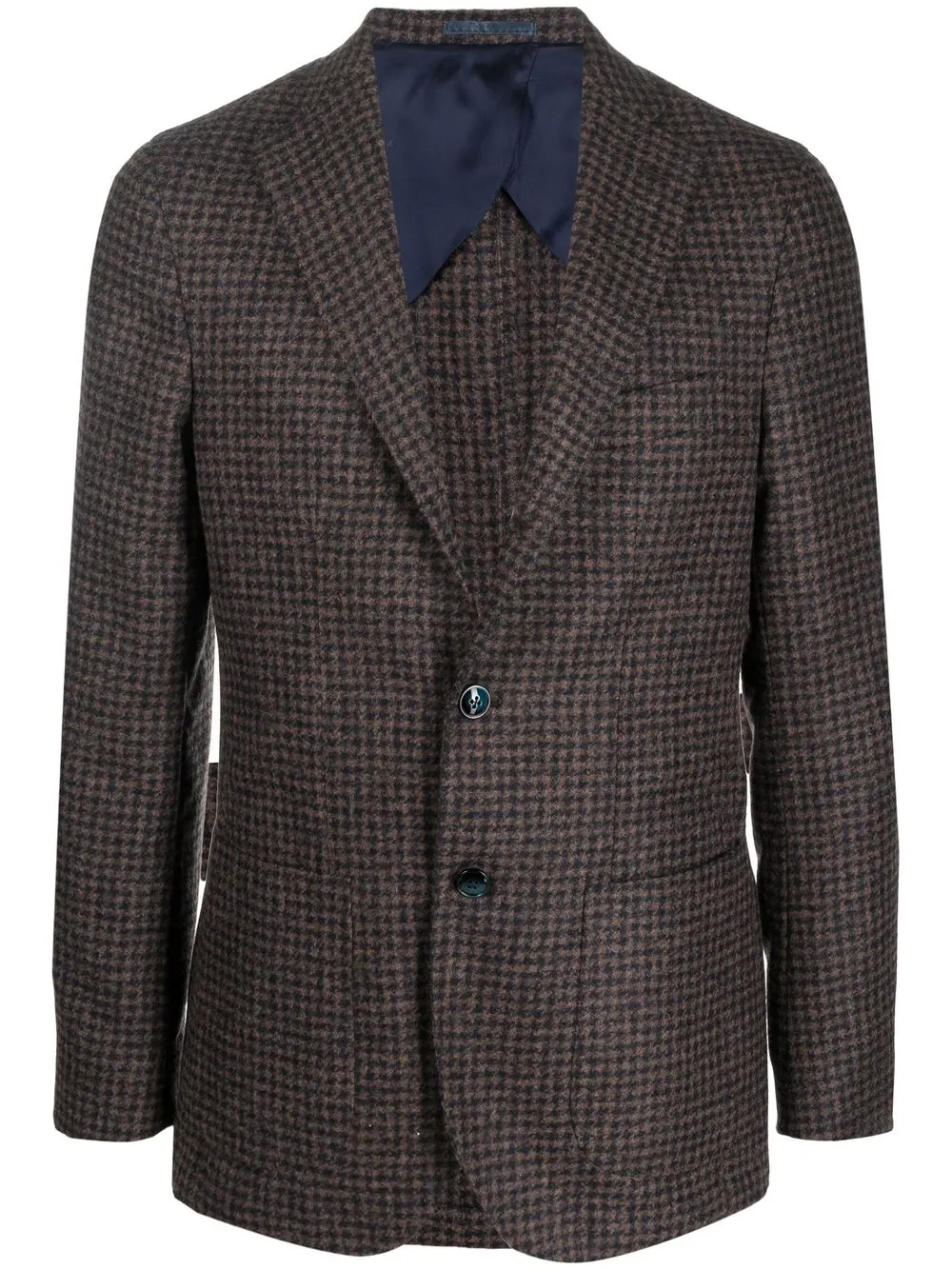 

Barba wool dogtooth-print blazer - Azul