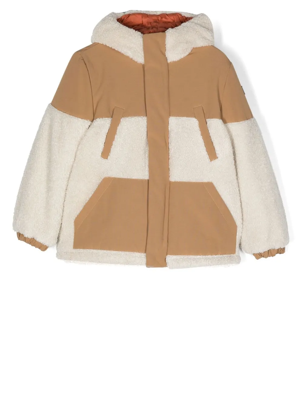 

Il Gufo panelled hooded jacket - Brown