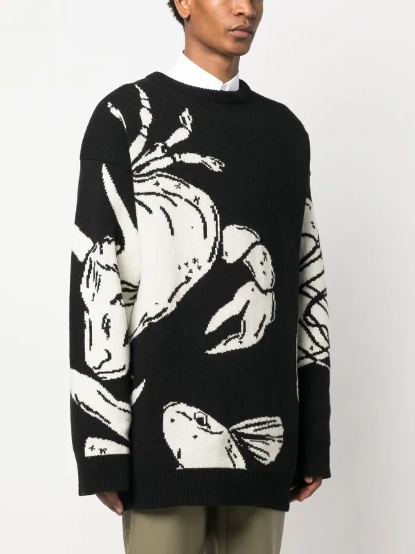 Jil Sander intarsia-knit Jumper | Black | FARFETCH
