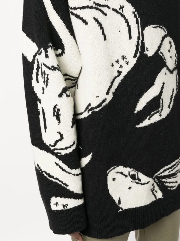 Jil Sander intarsia-knit Jumper | Black | FARFETCH