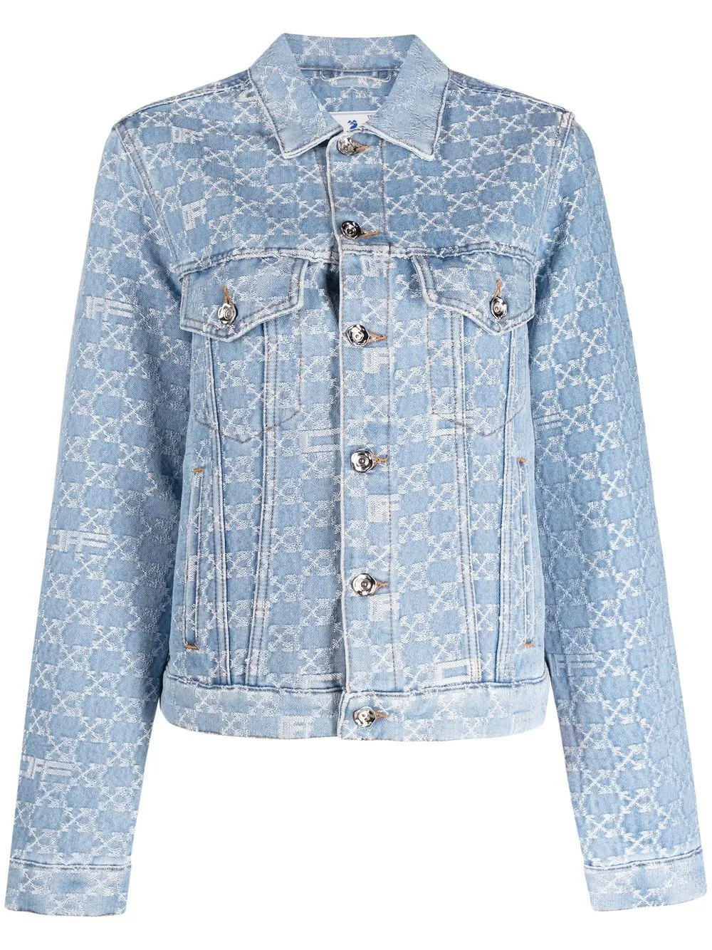

Off-White logo-print denim jacket - Blue