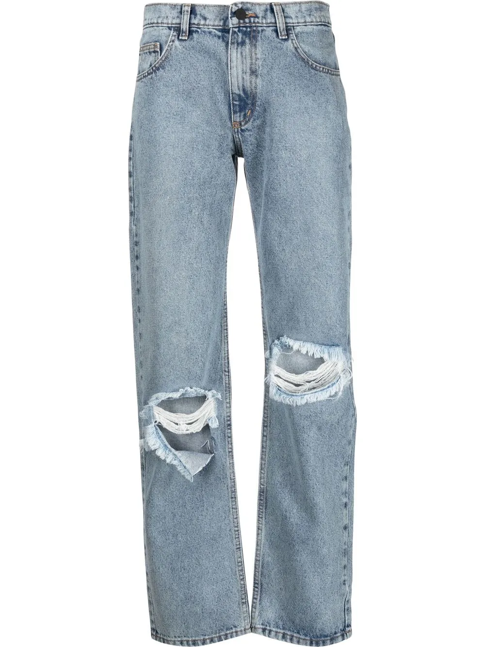 

The Mannei ripped-detail straight-leg jeans - Blue