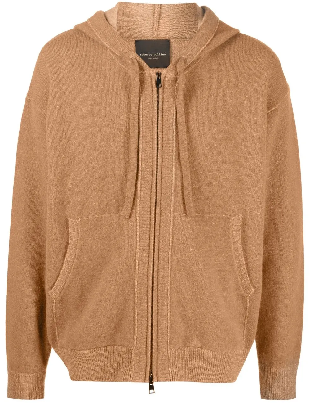 

Roberto Collina drawstring hoodie-knitted jumper - Brown