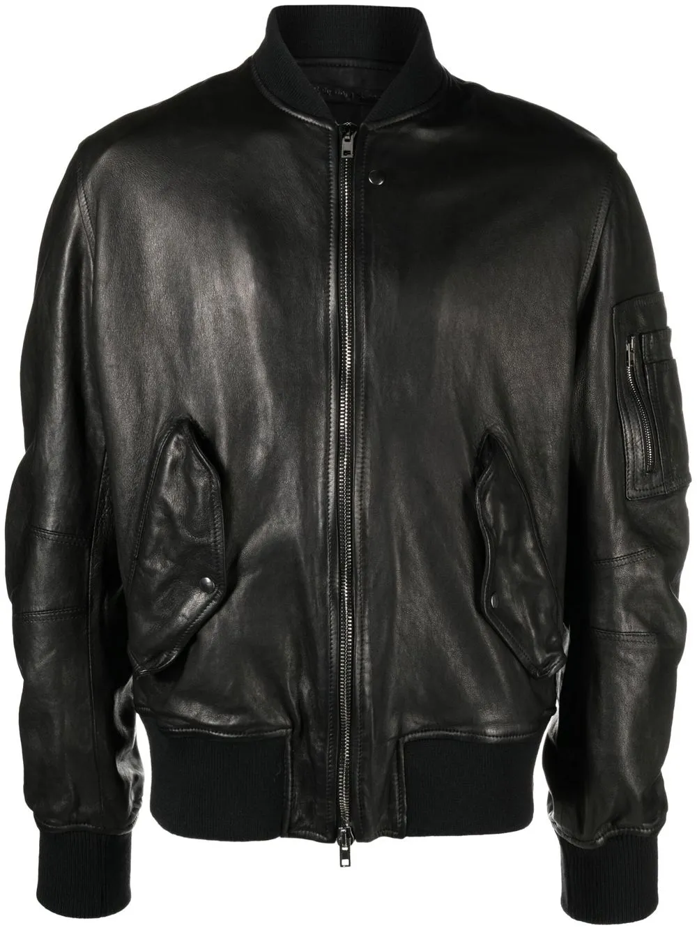 

Salvatore Santoro zip-up leather bomber jacket - Black