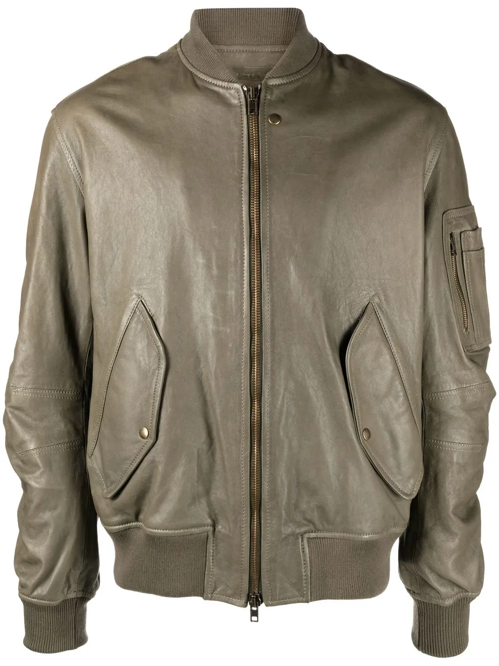

Salvatore Santoro zip-up leather bomber jacket - Green