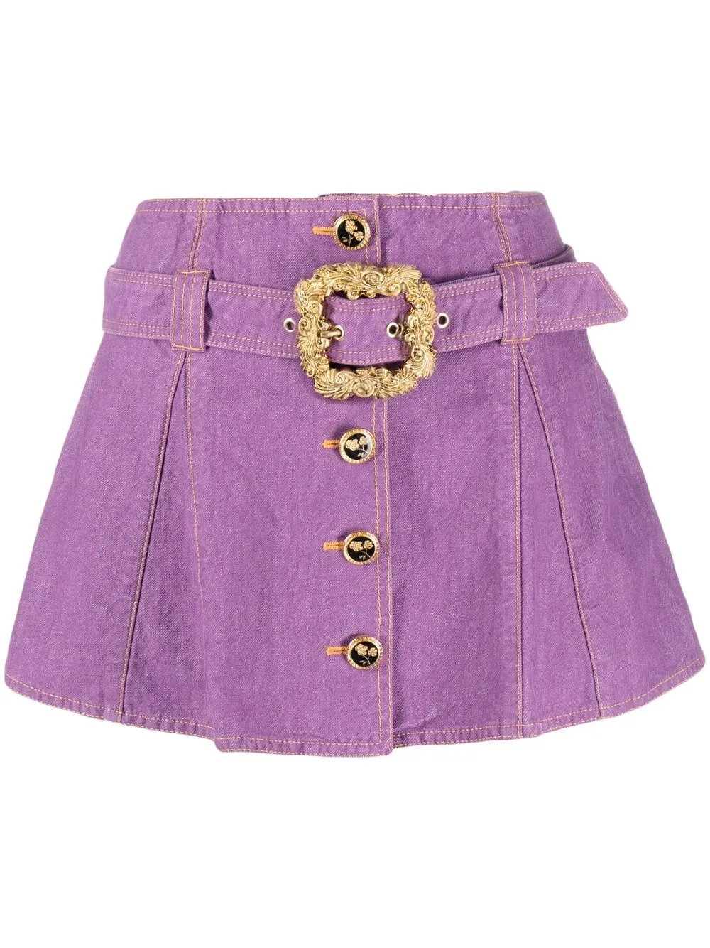 

CORMIO belted denim mini skirt - Purple