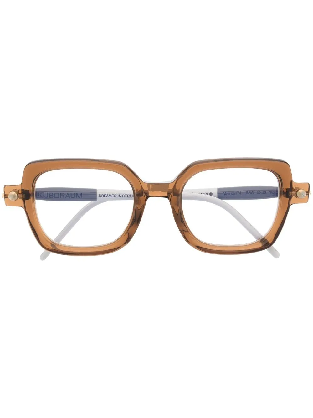 Kuboraum Square-frame Optical Glasses In Brown