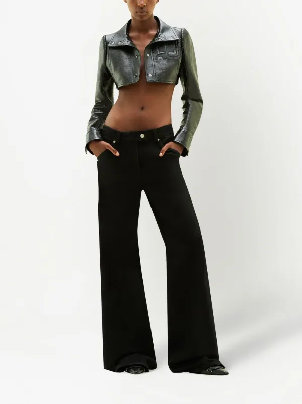 Courrèges Cropped Cotton Jacket | Black | FARFETCH PL